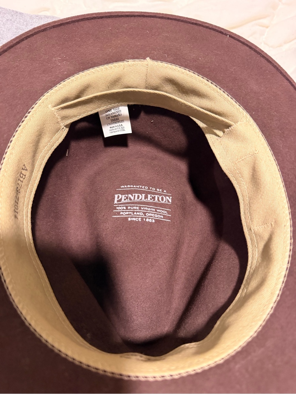 Pendleton Chocolate Brown Wool Felt Fedora with Leather Band vintage - Picture 3 of 10